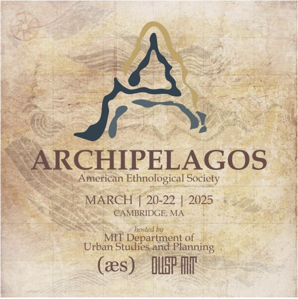 Logo for the 2025 American Ethnological Society conference, featuring the outline of an archipelago above the conference name